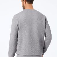 JMIERR Mens Crewneck Sweatshirt Casual Long Sleeve Texture Pullover Shirt for Men - Image 2