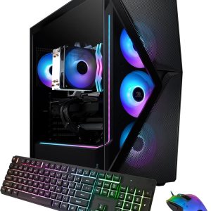 iBUYPOWER Slate MESH Gaming PC Desktop Computer Intel Core i7 14700F CPU, NVIDIA GeForce RTX 5070 12GB GPU, 32GB DDR5 RGB 5200MHz RAM, 1TB NVMe SSD, Windows 11 Home, Keyboard and Mouse - SMI7N5701