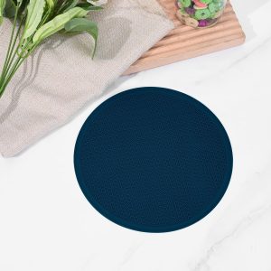 1 Pack Silicone Trivets for Hot Dishes, Heat Resistant Pads Pot Holders for Hot Pans, Non-Slip Trivet Mats for Kitchen Countertops Table, Navy Blue