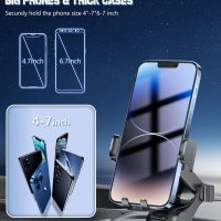 Wireless Car Charger, Fast Charging Phone Holder 3 in 1 Phone Mount Auto Clamping Car Accessories Compatible with iPhone 16 15 14 13 12 11 Xs XR, Samsung S23 Ultra S22 S21 S20/S10+ S9(Midnight Black) - Image 7