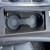 Real Quality Carbon Fiber Decor Compatible with Cadillac CT5/CT5-V/CT5-V Blackwing 2019-2024 Car Floor Console Sticker Water Cup Holder Frame Decal Interior Accessories Trim 2pcs Black - Image 6