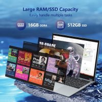 2 in 1 Laptop Computer, 15.6 Inch Convertible Laptop, 16GB DDR4 RAM 512GB SSD Touchscreen Laptop, AMD Ryzen R3 3200U, AMD Radeon, FHD 1920x1080, 360° Rotating Touch Screen, WiFi 5, Backlit Keyboard - Image 4