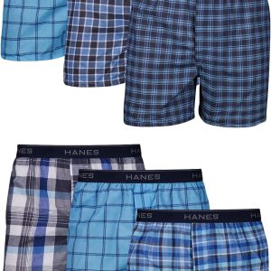 Hanes Pack, Cool & Breathable Cotton Underwear, Moisture-Wicking Boxers for Men