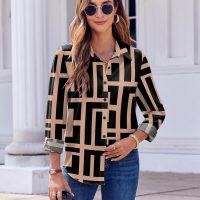 Zeagoo Button Down Shirts for Women Dressy Floral Printed Long Sleeve Blouse Business Casual Work Tops - Image 3