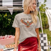 MAPICK Women Vintage Free Bird Graphic T-Shirts Band Music Tees Short Sleeve Tee Tops Country Concert Clothing - Image 2