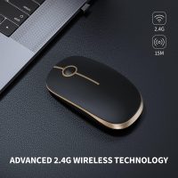 VssoPlor Wireless Mouse, 2.4G Slim Portable Computer Mice with Nano Receiver for Notebook, PC, Laptop, Computer (Black and Gold) - Image 2