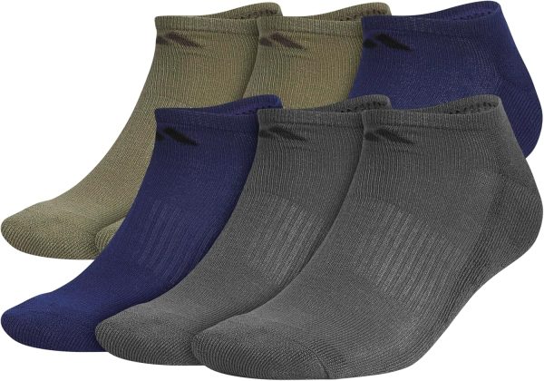 adidas Men's Athletic Cushioned Socks, 6-Pack No Show with Arch Support
