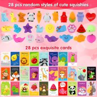 Squishy Toys, 28 Pack Squishies and Cards Party Favors for Kids 4-8 8-12 Treasure Box Classroom Prizes Mochi Squishy Cat Fidget Toys Stress Relief Goodie Bags Easter Basket Stuffers Birthday Gifts - Image 3