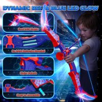 Spider Toys for Boys Age 3-4 4-6 6-8 8-12, Kids Toy BowArrow Shooting Set with Red & Blue LED Lights, Spider Quiver & Web Target, 8 Suction Cup Arrows, Toys Gifts for 3 4 5 6 7 8 9 10 12 Year Old Boys - Image 5