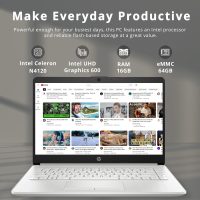 HP Stream 14" HD BrightView Laptop, Intel Celeron N4120 Processor, 16GB RAM, 64GB SSD, Intel UHD Graphics, 720p Webcam, WiFi, HDMI, Win 11 S, Silver (Renewed) - Image 2