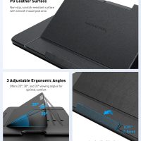 AboveTEK Adjustable Laptop Lap Desk, 3 Ergonomic Angles, PU Leather Non-Slip Surface, Heat Shield, Retractable Mouse Pad, Portable Laptop Lap pad Workstation for Bed, Sofa, Travel - Image 5