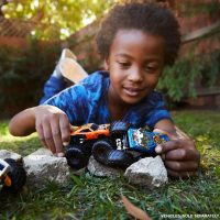 Hot Wheels Monster Trucks 2-Pack, Demolition Doubles Set of 2 Toy Vehicles in 1:64 Scale, for Kids & Collectors (Styles May Vary) - Image 2