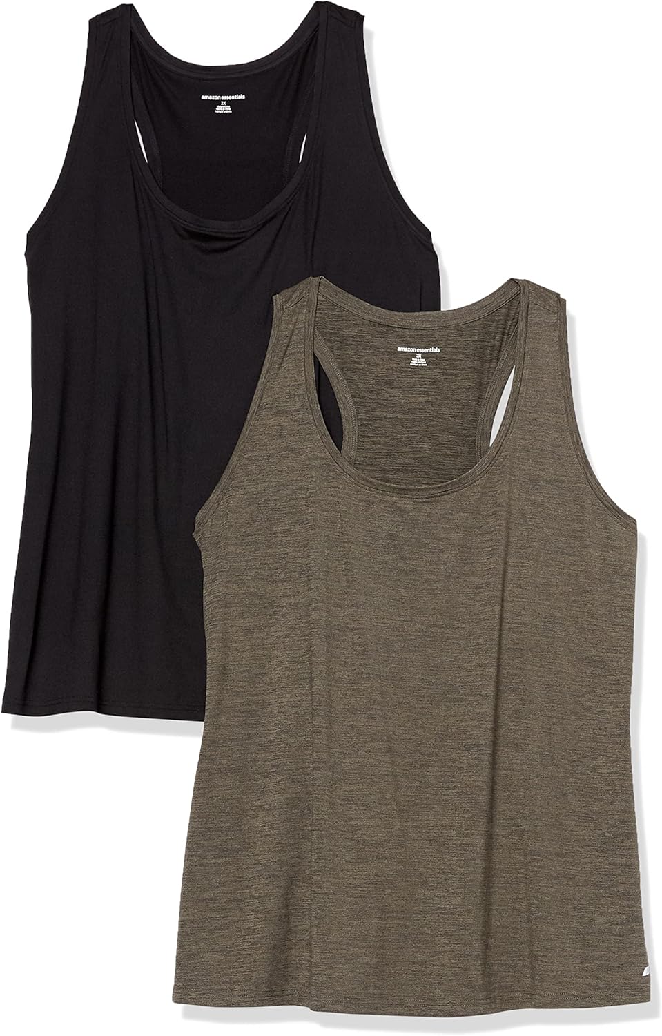Amazon Essentials Women’s Active Quick Dry Tech Stretch Racerback Tank Top (Available in Plus Size), Multipacks