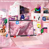 16" Rose Gold Laptop, Celeron N5105 CPU, DDR4 16GB RAM 1T SSD, FHD IPS Display, Backlit KB，Fingerprint Unlock, USB 3.0, HDMI, WiFi/BT, Perfect for Work, Study and Play! (Rose Gold,1TB SSD) - Image 4