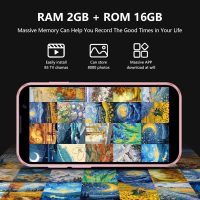 Mini Phone World's Smallest 3.0" HD Touch Screen Mini Smartphone Unlocked Android Compact Mobile Phone for Students Cell Phone wih Quad-Core Dual SLM Face lD 2GB+16GB Pink - Image 5