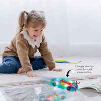ArtCreativity Light Up Transparent Sensory Car Toy for Kids, 1PC, Bump and Go Toy Car with Colorful Moving Gears, Music, and LED Effects, Easter Toys for Toddlers, Great Birthday Gift Idea - Image 2