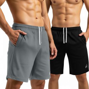 NY Threads Mens Athletic Shorts 2 Pack Quick Dry Lightweight Running Workout Gym Shorts with Pockets