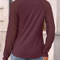 AUTOMET Womens Long Sleeve Shirts Business Casual Dressy Tops Lace Crewneck Work Trendy Fall Fashion Outfits Clothes - Image 4