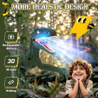 Dinosaur Toys for Kids 3-5, 5-7, 8-12, 2.4GHz Remote Control Dinosaur with Walking, Realistic Sounds, Demo Mode, Rechargeable Jurassic Toys for Birthdays, Parties, Children’s Day - Image 8