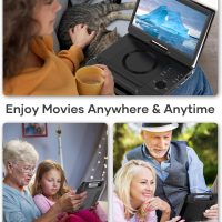 FANGOR 12.5" 1080P Portable Blu-Ray Player with 10.5" HD Swivel Screen, HDMI Out & AV in, Multi Media Player, 5 Hours Rechargeable Battery, Supports USB/SD Card, Last Memory - Image 8