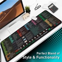 Excel Shortcut Keys Mouse Pad - Extended Large XL Cheat Sheet Gaming Mousepad | PC Office Spreadsheet Keyboard Mat | Non-Slip Stitched Edge - Image 6