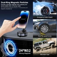 Vacuum Magnetic Suction Phone Holder, Foldable and Retractable Hands-Free Suction Cup Phone Mount for Car/Gym/Mirror/Smooth Surface, Compatible with iPhone Android and All Smartphones (Black) - Image 4