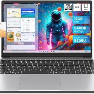 jumper Laptop, 12GB RAM 640GB ROM, Office 365-1 Year 5305U Processor, 15.6 Inch Computer, FHD IPS Screen, 38Wh Battery, 2 Stereo Speakers, USB3.0 * 2, HDMI.