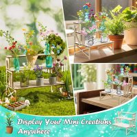 Make It Miniature Botanicals Kit - Mini Plants Collectibles with Flowers, Bouquets, Bonsai, Succulent, Garden, Wooden Display Stand - DIY Crafts Toy Gifts for Kids 6+, Collectors, Decoration - Image 5