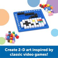 Learning Resources STEM Explorers Pixel Art Challenge - Math Puzzles, Pattern Blocks, Creativity for Kids Sensory Bin, Arts and Crafts, Math Manipulatives, Building Toys, Montessori - Image 2