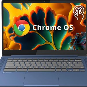 Lenovo IdeaPad Slim 3 Chromebook, 14″ FHD IPS Anti-Glare Touchscreen, MediaTek Kompanio 520, 4GB LPDDR4X, 224GB Storage(64GB eMMC+160GB Docking Station Set), Webcam, WiFi 6, Chrome OS, Blue