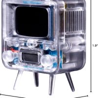 TinyTV 2 - Portable Retro Television with Working Rotary knobs - Load Your own Videos Easily via USB onto Your own minature TV (Clear) - Image 7