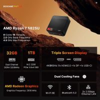 P4 Mini PC, Mini Computers, AMD Ryzen 7 5825U (up to 4.5GHz) Gaming PC, 32GB DDR4 1TB PCIe SSD Desktop Computers, 4K Triple Display, Dual LAN 2.5G, Wi-Fi 6E/BT5.2, for Gaming, Office & Design - Image 2