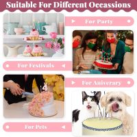 BBTO Number 4 Birthday Candle Pink Birthday Candle Girl with 10 Pieces Pink Candles Long Thin Cupcake Candles in Holders for Cake Topper Birthday Baking Decor Supplies - Image 6