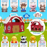 Aigybobo Farm Animals Big Barn Toys for 1 2 3 Year Old, Toddler Montessori Learning Toy, Farm Playset with Animal Figures and DIY Stickers, Christmas Birthday Gift for Baby Boys Girls Age 12-18 Months - Image 2