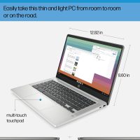 HP Chromebook 14 Laptop, Intel Celeron N4120, 4 GB RAM, 64 GB eMMC, 14" HD Display, Chrome OS, Thin Design, 4K Graphics, Long Battery Life, Ash Gray Keyboard (14a-na0226nr, 2022, Mineral Silver) - Image 5