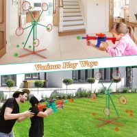Shooting Games Toys for Age 5 6 7 8 9 10+ Year Old Boys, Kids Toy Sports & Outdoor Game with Moving Shooting Target & 2 Popper Air Toy Guns & 24 Foam Balls, Gifts for Boys and Girls - Image 3