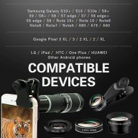 Cell Phone Camera Lens Kit,11 in 1 Universal 20x Telephoto 0.63Wide Angle 15X Macro 198°Fisheye 2X Telephoto Kaleidoscope CPL Starlight Eyemask Tripod,for Most iPhone Smartphone (Black) - Image 8