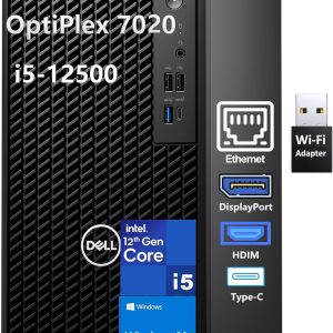 Dell OptiPlex 7020 Desktop Computers, 7000 Tower PC, Intel 6-Core i5-12500 (Beat i7-11700), 32GB DDR5 RAM, 1TB PCIe SSD, DVDRW, WiFi Adapter, RJ-45, HDMI, DisplayPort, KB and Mouse, Windows 11 Pro