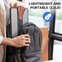 AboveTEK Portable Laptop Lap Desk w/Retractable Left/Right Mouse Pad Tray, Non-Slip Heat Shield Tablet Notebook Computer Stand Table w/Sturdy Stable Work Surface for Bed Sofa Couch or Travel - Image 8