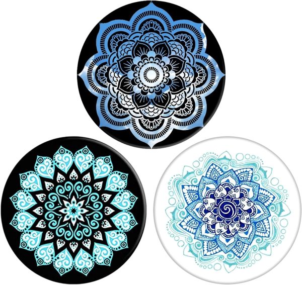ChezMax Foldable Phone Stand 360° Swivel Grip for Mobile Phones and Tablets (3-Piece Pack) - Galaxy Mandala