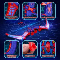 Spider Toys for Boys Age 3-4 4-6 6-8 8-12, Kids Toy BowArrow Shooting Set with Red & Blue LED Lights, Spider Quiver & Web Target, 8 Suction Cup Arrows, Toys Gifts for 3 4 5 6 7 8 9 10 12 Year Old Boys - Image 3