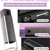 Touchscreen Screen Cleaner Kit 2 Pcs, Phone, Tablet and Car Screen Cleaner, Two in One Spray and Microfiber Cloth(Grey&Pink) - Image 3