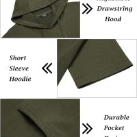 COOFANDY Men's Tracksuit 2 Piece Hooded Athletic Sweatsuit Short Sleeve Casual Sports Hoodie Shorts Set - Image 5