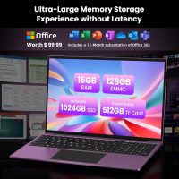 jumper 16 Inch Laptop,12th N150 Processor,1200P IPS Display,1-Year Office 365, 16GB DDR4, 1TB SSD 128GB ROM, Windows 11 Computer, tubro Boost 3.6GHz, Type-C, Purple, for Business and Students. - Image 3