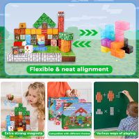 Goody King Magnetic Blocks |100PCS Magnetic Building Cube Game, Constructions Toys for Boys & Girls Age 3-4, 5 6 7 8 9 10, STEM Montessori Stacking Toy, Sensory Tiles Building Birthday for Toddlers - Image 5