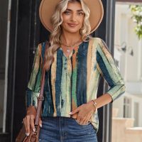 Zeagoo Long Sleeve Shirts for Women Casual V Neck Fall Tops Dressy Summer Work Blouses Clothes - Image 2
