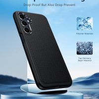 FNTCASE for Samsung Galaxy A16-5G Case: Dual Layer Protective Heavy Duty Cell Phone Cover with Non Slip Textured Back - Shockproof Rugged Military Grade Drop Protection Bumper Tough Black - Image 3