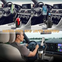 Phone Holders for Your Car, 2 in 1 Universal Cup Holder Expander Adjustable Base with Phone Mount, Long Arm with 360°Rotation Cup Holder Phones Mount for Car Compatible with All Smartphones - Image 7