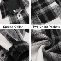 COOFANDY Men's Flannel Shirts Long Sleeve Cotton Plaid Shirt Jacket Casual Button Down Shirt with Pockets - Image 5