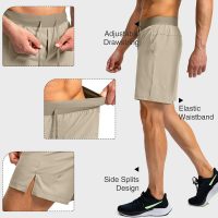 Men's Running Shorts with Zipper Pockets 9 Inch/ 7 Inch / 5 Inch Lightweight Quick Dry Gym Workout Athletic Shorts for Men - Image 4